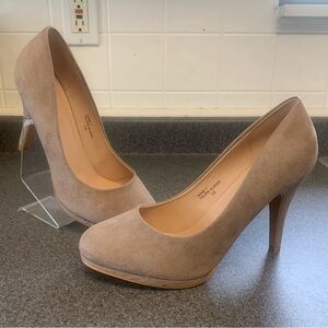 Bella Marie | Suede Pumps | Taupe heels | High Heel Shoe | Size 10
